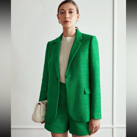 Gorgeous green lined jacket +shorts - Picture 1 of 5